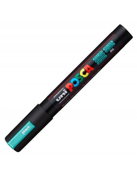 Marker UNI Posca PC-5M, varf 2,5 mm, Verde Metalizat