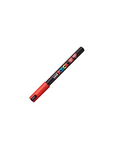 Marker UNI Posca PC-1MR, varf metalic, 0.7 mm, Rosu