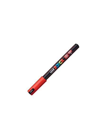 Marker UNI Posca PC-1MR, varf metalic, 0.7 mm, Rosu