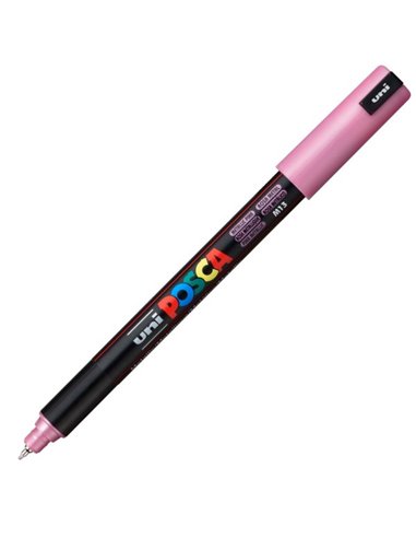 Marker UNI Posca PC-1MR, varf metalic, 0.7 mm, Roz Metalizat