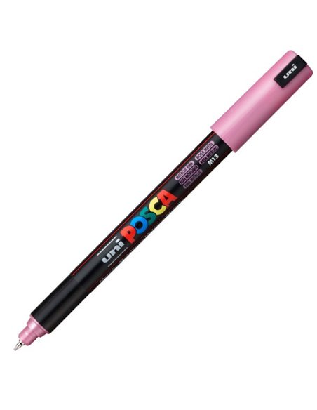 Marker UNI Posca PC-1MR, varf metalic, 0.7 mm, Roz Metalizat