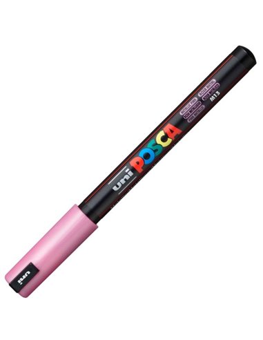 Marker UNI Posca PC-1MR, varf metalic, 0.7 mm, Roz Metalizat