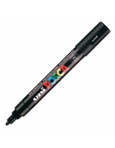 Marker UNI Posca PC-5M, varf 2,5 mm, Negru