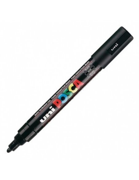 Marker UNI Posca PC-5M, varf 2,5 mm, Negru