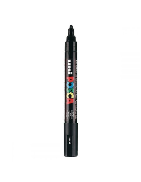 Marker UNI Posca PC-5M, varf 2,5 mm, Negru