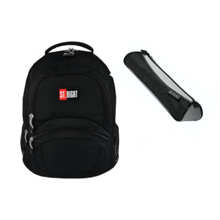 Set scoala St. Right Black - Ghiozdan, penar etui, 20 caiete Set scoala St. Right Black - Ghiozdan, penar etui, 20 caiete