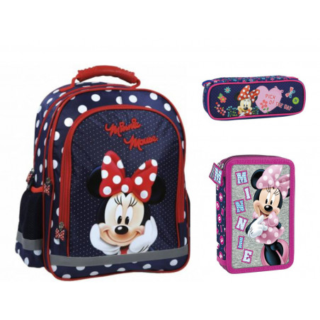 Set scoala Minnie - Ghiozdan, penar neechipat, penar etui, 20 Set scoala Minnie - Ghiozdan, penar neechipat, penar etui, 20