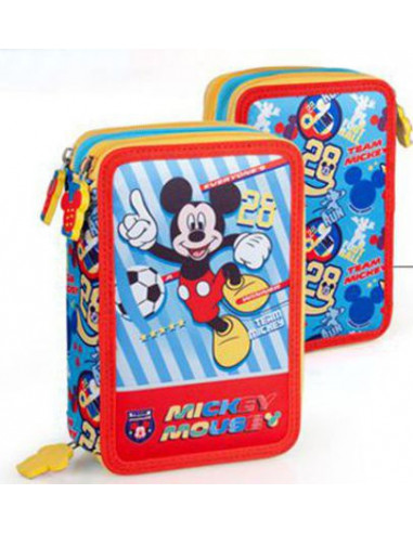 Penar echipat Mickey Mouse cu fermoar, 3 compartimente,34224