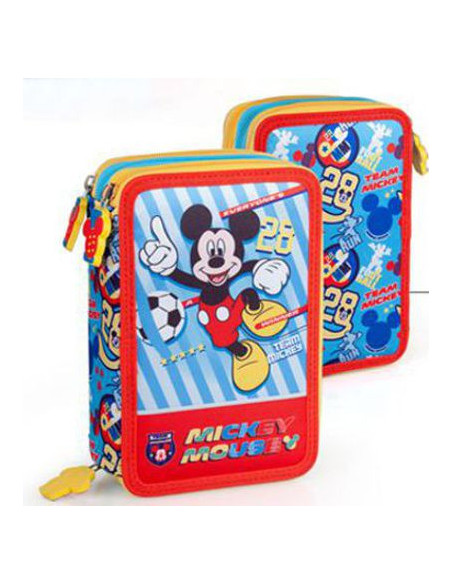 Penar echipat Mickey Mouse cu fermoar, 3 compartimente Penar echipat Mickey Mouse cu fermoar, 3 compartimente