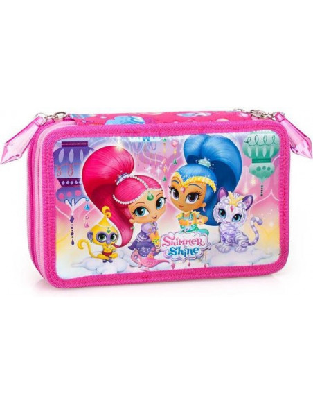 Penar echipat Shimmer & Shine cu fermoar, 3 compartimente Penar echipat Shimmer & Shine cu fermoar, 3 compartimente