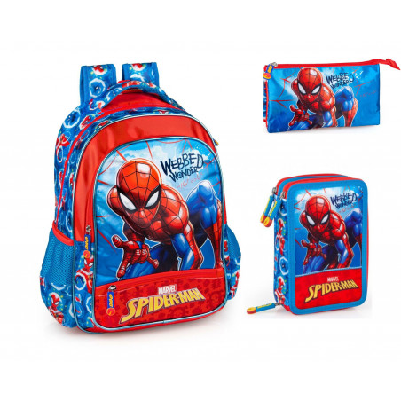 Set scoala Spiderman. - Ghiozdan, Penar echipat, Penar etui Set scoala Spiderman. - Ghiozdan, Penar echipat, Penar etui