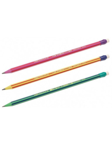 Creion grafit BIC Evolution STRIPES 646 cu radiera,8960342BUC