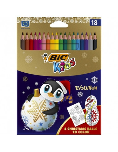 Creioane colorate BIC Evolution Editie Limitata Christmas