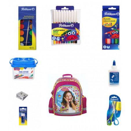 Set scoala Soy Luna 20 - Ghiozdan, Creioane colorate, Carioci Set scoala Soy Luna 20 - Ghiozdan, Creioane colorate, Carioci