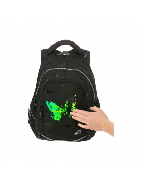 RUCSAC FAME SPARKLING BUTTERFLY NEGRU WALKER,SH42033080