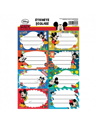 Etichete Scolare Mickey Mouse, 40/Set,MKET11