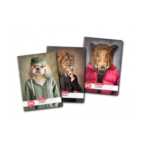 Set 10 caiete Herlitz Hipster Animals A4, Dictando, 60 File Set 10 caiete Herlitz Hipster Animals A4, Dictando, 60 File