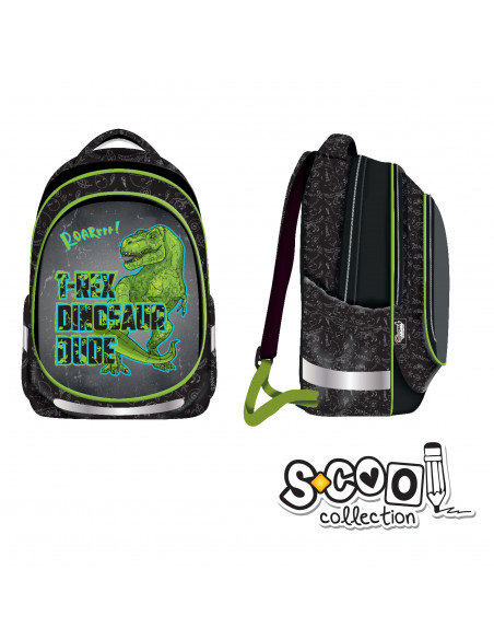Set scoala Dinozaur - Ghiozdan scolar, Etui, Sac