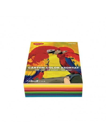 CN162,Carton Color Daco CN162, A4, 250 coli, 10 culori, 160 g/mp CN162,Carton Color Daco CN162, A4, 250 coli, 10 culori, 160 g/mp