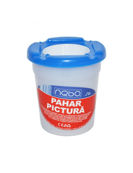 Pahar pentru pictura NEBO cu capac, 8.5 cm, Albastru,16007