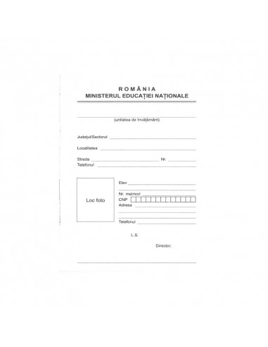 Carnet De Elev Clasele V-VIII,16528