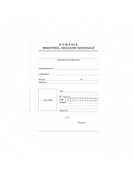 Carnet De Elev Clasele V-VIII,16528