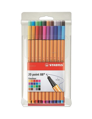 SW8820,Fineliner Stabilo Point 88, 0.4 mm, 20 buc/set plastic