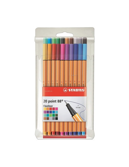 SW8820,Fineliner Stabilo Point 88, 0.4 mm, 20 buc/set plastic