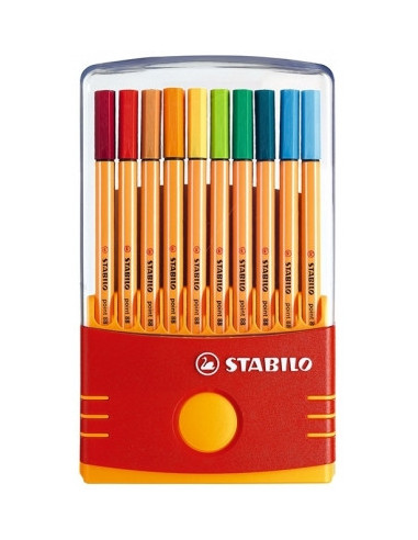 SW882003,Fineliner Stabilo Point 88, 0.4 mm, 20 buc/portofel, Color Parade