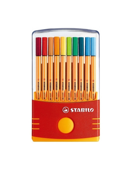 SW882003,Fineliner Stabilo Point 88, 0.4 mm, 20 buc/portofel, Color Parade