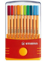 SW882003,Fineliner Stabilo Point 88, 0.4 mm, 20 buc/portofel, Color Parade
