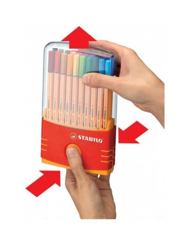 SW882003,Fineliner Stabilo Point 88, 0.4 mm, 20 buc/portofel, Color Parade
