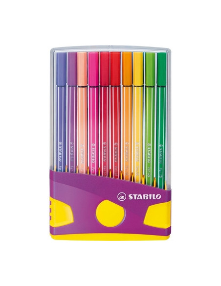 SW882003,Fineliner Stabilo Point 88, 0.4 mm, 20 buc/portofel, Color Parade