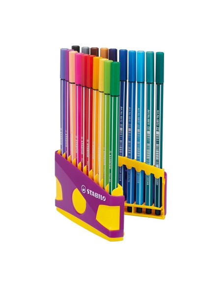 SW882003,Fineliner Stabilo Point 88, 0.4 mm, 20 buc/portofel, Color Parade