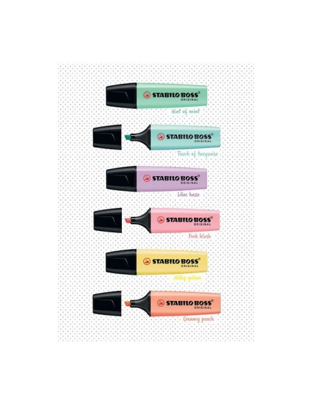 SW7062,Textmarker Stabilo Boss Pastel, 6 buc/set