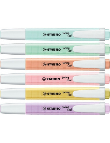 SW275608,Textmarker Stabilo Stabilo Swing Cool Pastel, 6 culori/set SW275608,Textmarker Stabilo Stabilo Swing Cool Pastel, 6 culori/set
