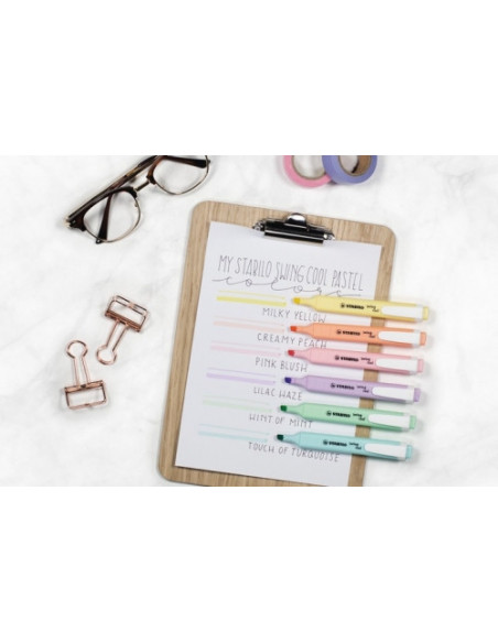 SW275608,Textmarker Stabilo Stabilo Swing Cool Pastel, 6 culori/set SW275608,Textmarker Stabilo Stabilo Swing Cool Pastel, 6 culori/set