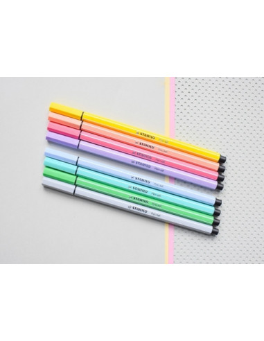 SW68801,Carioca STABILO Pen 68, 1 mm, set 8 culori pastelate SW68801,Carioca STABILO Pen 68, 1 mm, set 8 culori pastelate