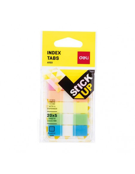 DISPENSER INDECSI PLASTIC 12*44MM 5 CULORI 20 FILE