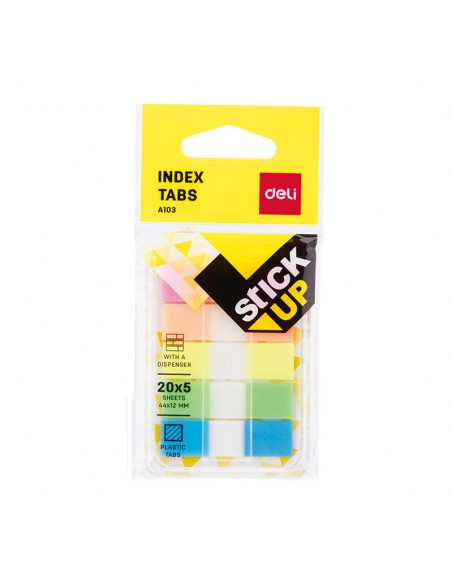 DISPENSER INDECSI PLASTIC 12*44MM 5 CULORI 20 FILE