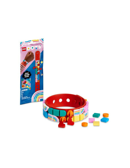 LEGO DOTS, Bratara curcubeu cu accesorii, 41953, 37 piese,41953
