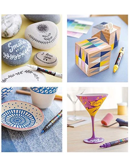 Marker UNI Posca PC-5M, varf 2,5 mm, Alb