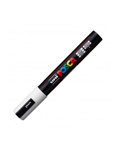 Marker UNI Posca PC-5M, varf 2,5 mm, Alb