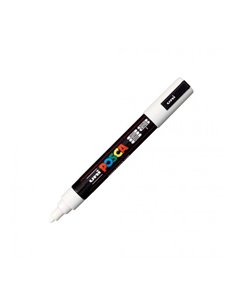 Marker UNI Posca PC-5M, varf 1.8 - 2.5 mm, Alb 2