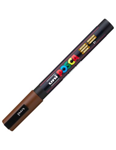 Marker UNI Posca PC-3M, varf 0.9 - 1.3 mm, Maro