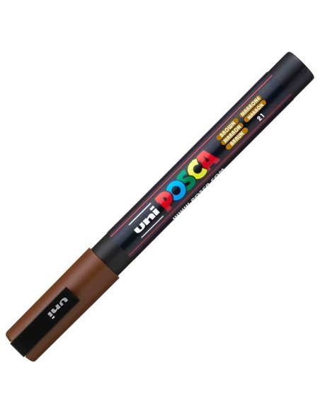 Marker UNI Posca PC-3M, varf 0.9 - 1.3 mm, Maro