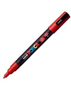 Marker UNI Posca PC-3M, varf 0.9 - 1.3 mm, Rosu 2