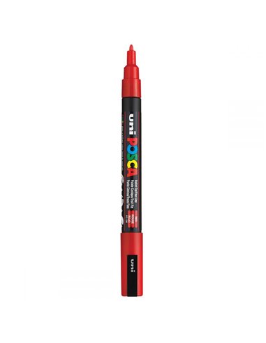 Marker UNI Posca PC-3M, varf 0.9 - 1.3 mm, Rosu