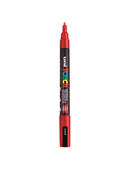 Marker UNI Posca PC-3M, varf 0.9 - 1.3 mm, Rosu