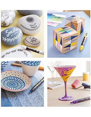 Marker UNI Posca PC-3ML, 09-13 mm, Roz cu sclipici